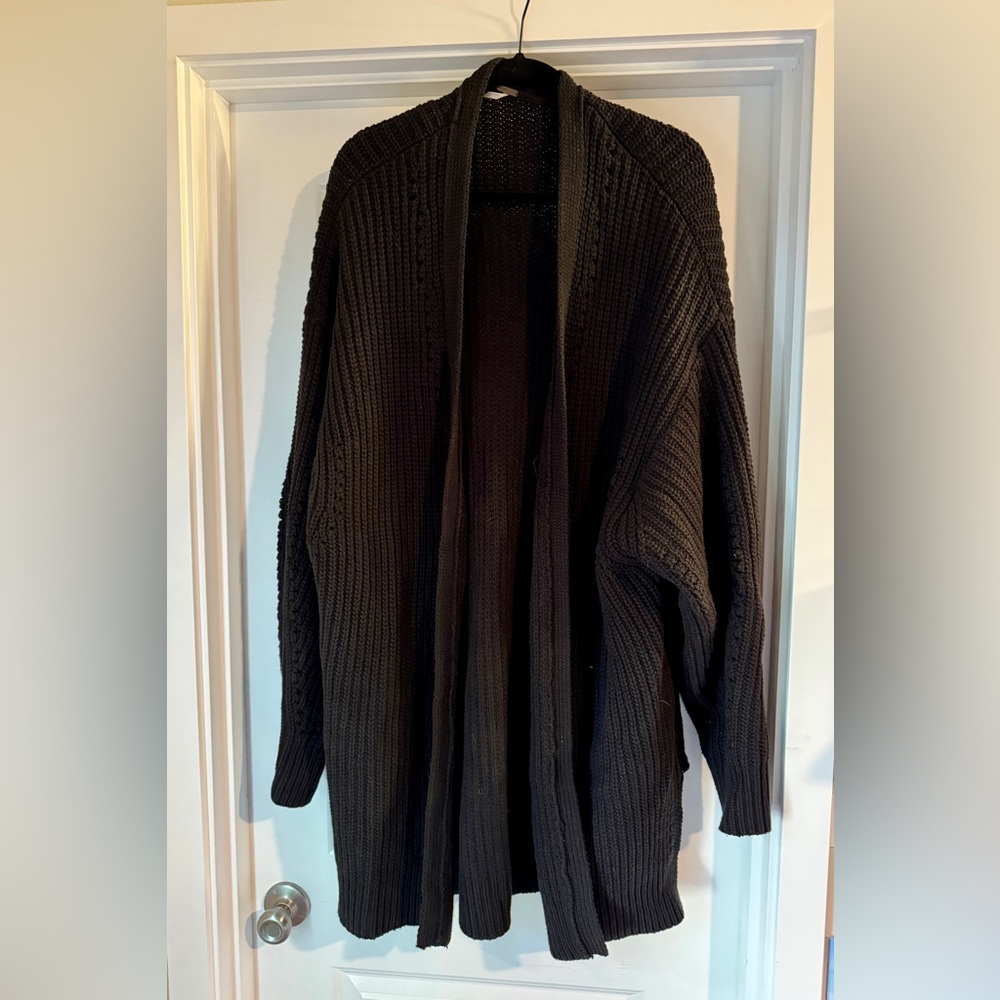 Free People Black knit cardigan with pockets